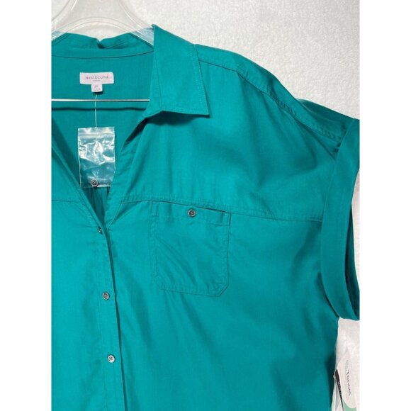 Westbound Woman 2X Short Sleeve Button Up Blouse NWT - Picture 3 of 14